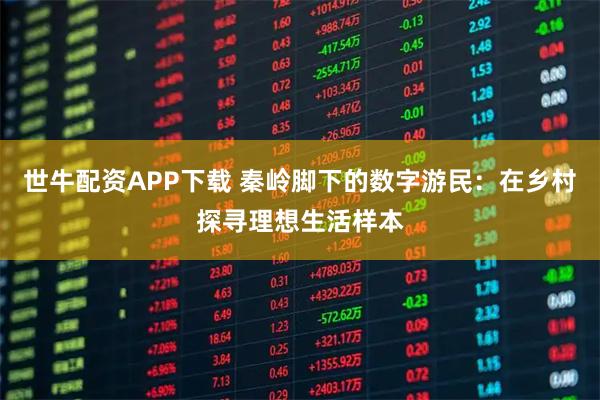 世牛配资APP下载 秦岭脚下的数字游民：在乡村探寻理想生活样本