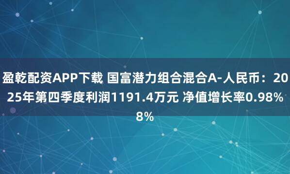 盈乾配资APP下载 国富潜力组合混合A-人民币：2025年第四季度利润1191.4万元 净值增长率0.98%